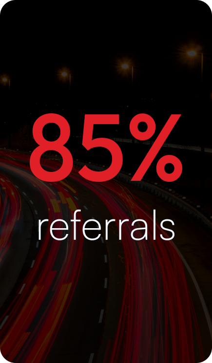 85% referrals